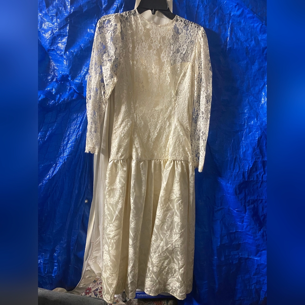 Scott McClintock Ivory Lace Long Sleeve Dress